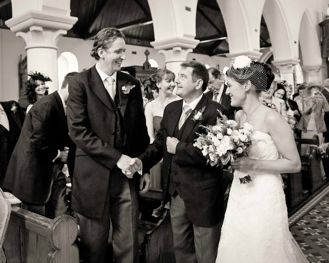 father of the bride giving away 